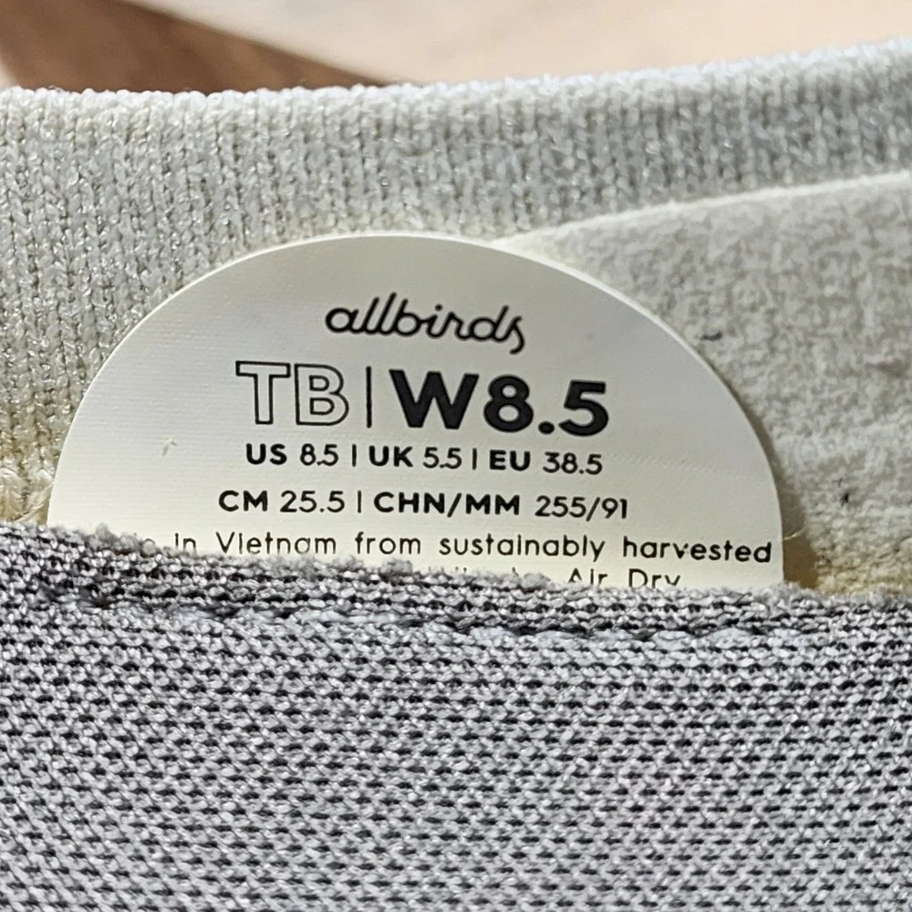 Allbirds Tree Breezers Womens Size 8.5 Natural White Knit Ballet Flats Shoes